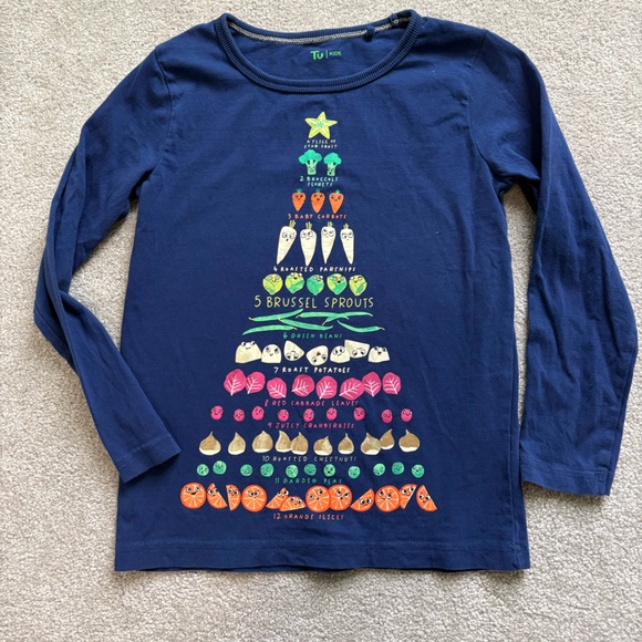 Tu kids Other - Kids Navy Blue Festive Long Sleeve Tee